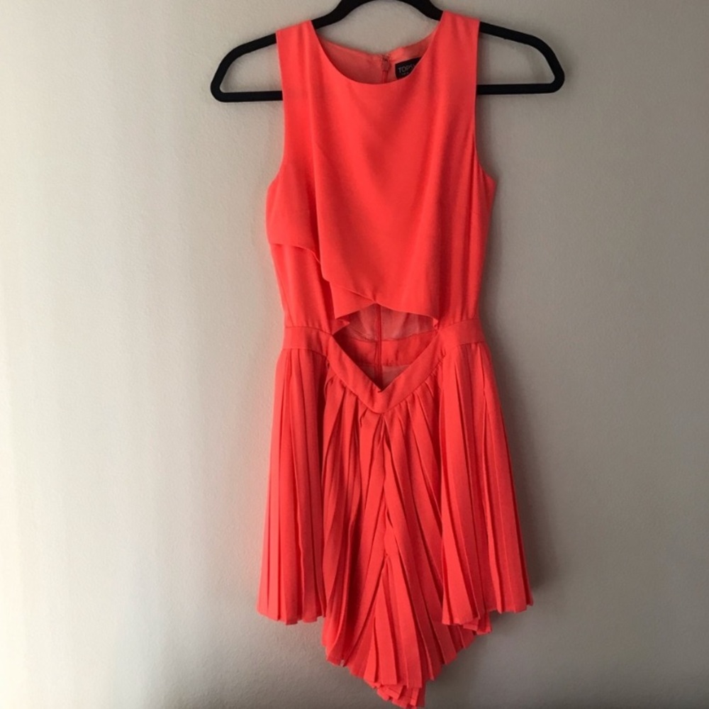 EUC Topshop Orange Pleated Romper